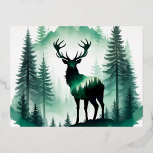 Carte Postale De Vacances En Aluminium Elk Faune Animal Nature Environnement Forêt Art