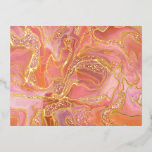 Encre d'alcool rose or Art Abstrait