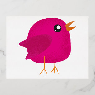 Carte Postale De Vacances En Aluminium Enfants oiseau mignon