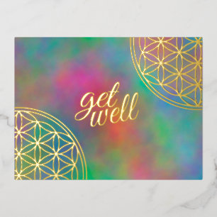 Carte Postale De Vacances En Aluminium Fleur De Vie - Forme Originale Solide