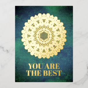 Carte Postale De Vacances En Aluminium Fleur De Vie - Mandala India Style 1