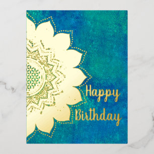 Carte Postale De Vacances En Aluminium Fleur de vie - Style Vintage Galaxy Espace 1