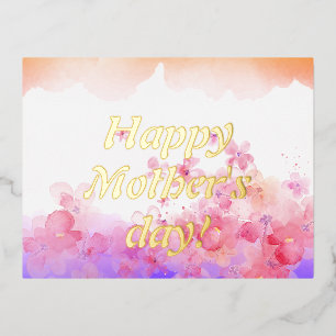 Carte Postale De Vacances En Aluminium Fleurs d'eau