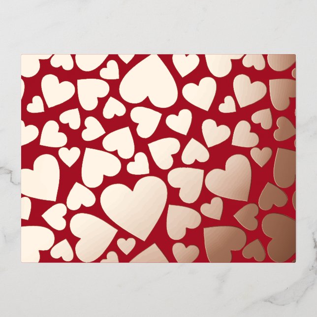 Carte Postale De Vacances En Aluminium Foil Hearts Valentine (Recto)