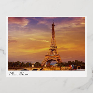 Carte Postale De Vacances En Aluminium France, Paris, tour eiffel