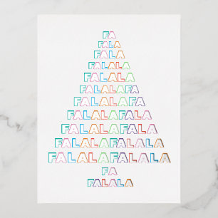 Carte Postale De Vacances En Aluminium Funky Coloré Fun FA LA La Seasonal Silver Gold