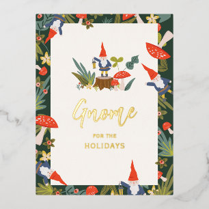 Carte Postale De Vacances En Aluminium Gnome pour l'or des Fêtes