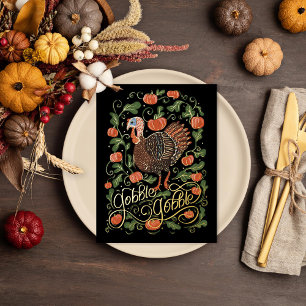 Carte Postale De Vacances En Aluminium Gobble Gobble Turquie Thankgiving