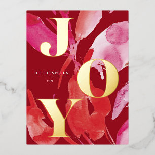 Carte Postale De Vacances En Aluminium Gras Pink and Red Joy Holiday