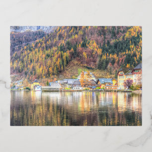 Carte Postale De Vacances En Aluminium Hallstatt Village Autriche