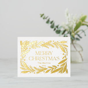 Carte Postale De Vacances En Aluminium Joyeuse couronne de Noël