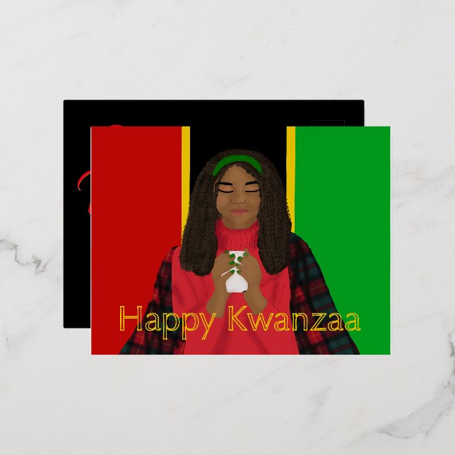 Carte Postale De Vacances En Aluminium Joyeux Kwanzaa (Recto/Verso)