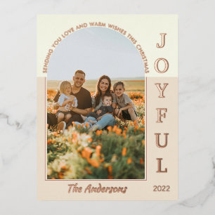 Carte Postale De Vacances En Aluminium Joyeux minimaliste moderne Boho Arch Photo Beige