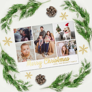 Carte Postale De Vacances En Aluminium Joyeux Noël 5 Photo Collage Real