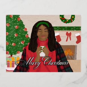 Carte Postale De Vacances En Aluminium Joyeux Noël - Noël afro-américain