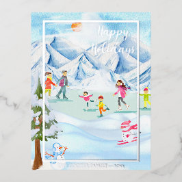 Carte Postale De Vacances En Aluminium Joyeux Noël Salutations saisonnières