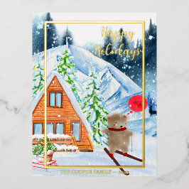 Carte Postale De Vacances En Aluminium Joyeux Noël Salutations saisonnières