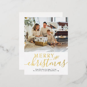 Carte Postale De Vacances En Aluminium Joyeux Noël Simple Élégant Personnalisé