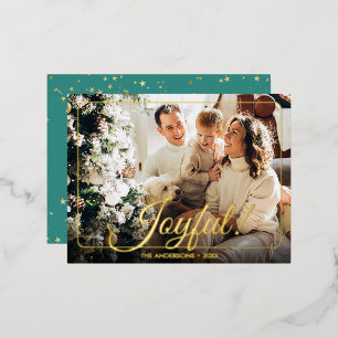 Carte Postale De Vacances En Aluminium Joyeux, Votre Photo, Nom & Message Or