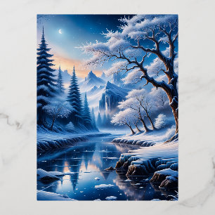 Carte Postale De Vacances En Aluminium Les hivers Frosty Stardust sont magiques. L'air es