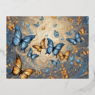 Carte Postale De Vacances En Aluminium Les papillons dans le ciel