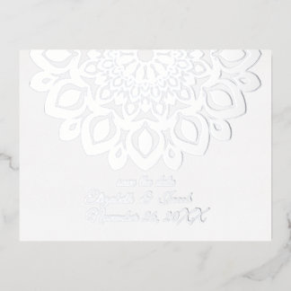 Carte Postale De Vacances En Aluminium Livre blanc Couper Mandala Enregistrer la date Car