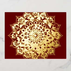 Carte Postale De Vacances En Aluminium Mandala Inde Style 1