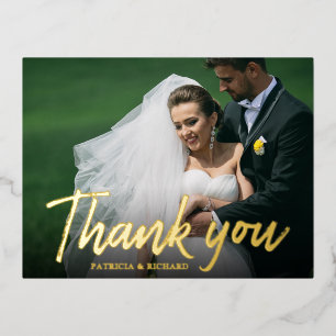 Carte Postale De Vacances En Aluminium Mariage Merci Photo Stylish Calligraphie