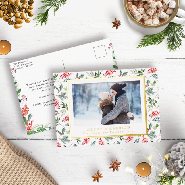 Carte Postale De Vacances En Aluminium Mariés et joyeux (Créateur téléchargé)