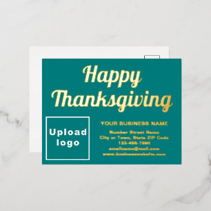 Carte Postale De Vacances En Aluminium Marque turquoise Green Business sur Thanksgiving