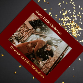 Carte Postale De Vacances En Aluminium Marry Little Christmas Red