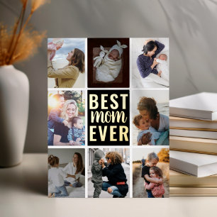 Carte Postale De Vacances En Aluminium Meilleure maman Jamais Photo Gold Foil