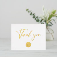 Merci de texte du logo Gold Script Custom Business
