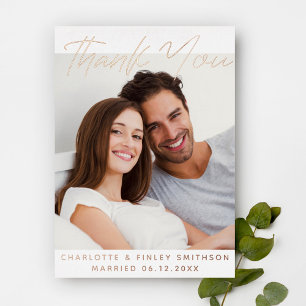 Carte Postale De Vacances En Aluminium Merci Mariage personnalisé moderne et minimal