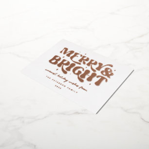 Carte Postale De Vacances En Aluminium Merry & Bright Retro