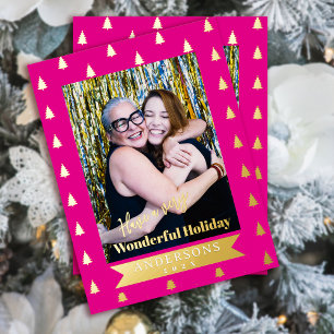 Carte Postale De Vacances En Aluminium Merveilleuse photo de Noël rose chaud