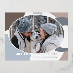 Carte Postale De Vacances En Aluminium Modern Geometric Abstract Art Pattern Silver