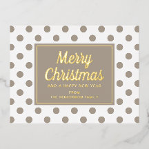 Moderne Script Taupe Joyeux Noël Or