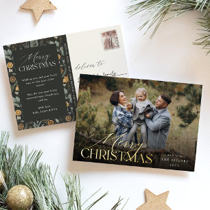 Carte Postale De Vacances En Aluminium Moody Botanical Horizontal Photo Gold