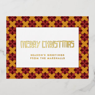 Carte Postale De Vacances En Aluminium Motif rétro du milieu du siècle Joyeux Noël