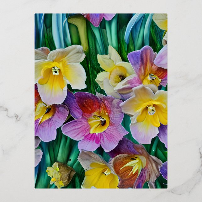 Carte Postale De Vacances En Aluminium Narcisse Graphic (Recto)