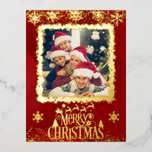 Carte Postale De Vacances En Aluminium Noël foto accueil personnalisable