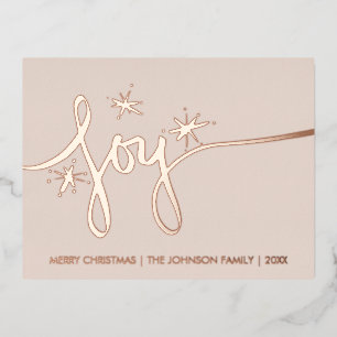Carte Postale De Vacances En Aluminium Noël Joy Blush Main Letting Pressé H