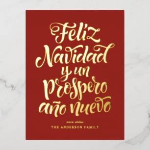 Carte Postale De Vacances En Aluminium Noël Red Feliz Navidad