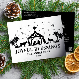 Carte Postale De Vacances En Aluminium Noël religieux Joyeux Bénédictions Manger Saint