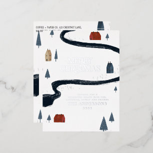 Carte Postale De Vacances En Aluminium Noël rustique et élégant