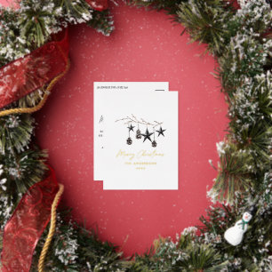Carte Postale De Vacances En Aluminium Noir mocha moderne scandi Noël botanique