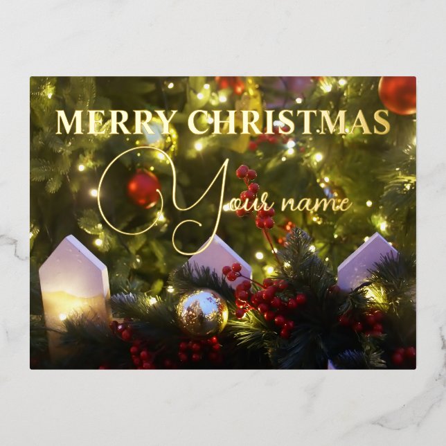 Carte Postale De Vacances En Aluminium Ornements de Noël (Recto)