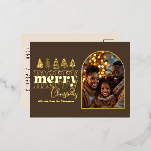 Carte Postale De Vacances En Aluminium Photo de Noël de la truffe de Mocha et du lait d'a