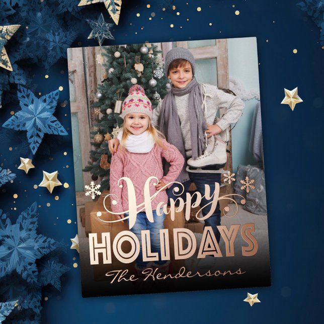 Carte Postale De Vacances En Aluminium Photo Happy Holidays (Créateur téléchargé)